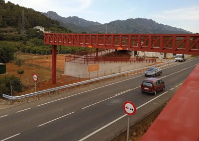 Construcción obras de pasarela metálica Camino Natural Antic Trenet Carcaixent-Dénia